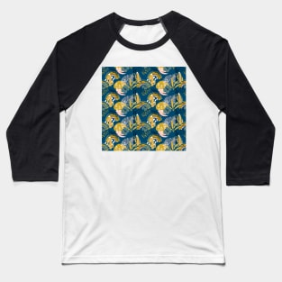 Tropical pattern with exotic plants, cactus, rainbow and modern textures Baseball T-Shirt